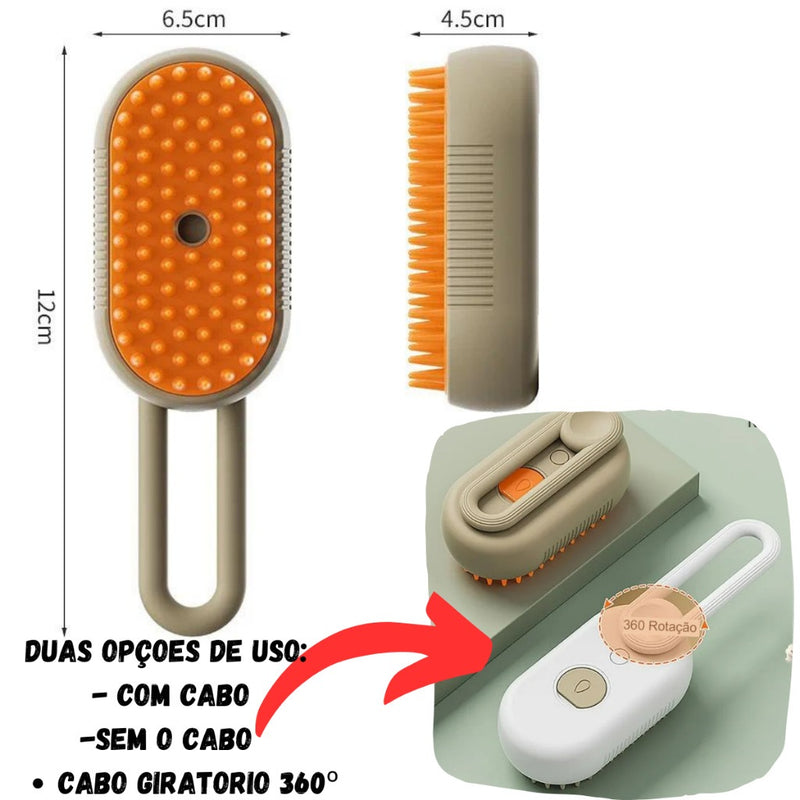 Escova 3 Em 1  A vapor para remover pelos