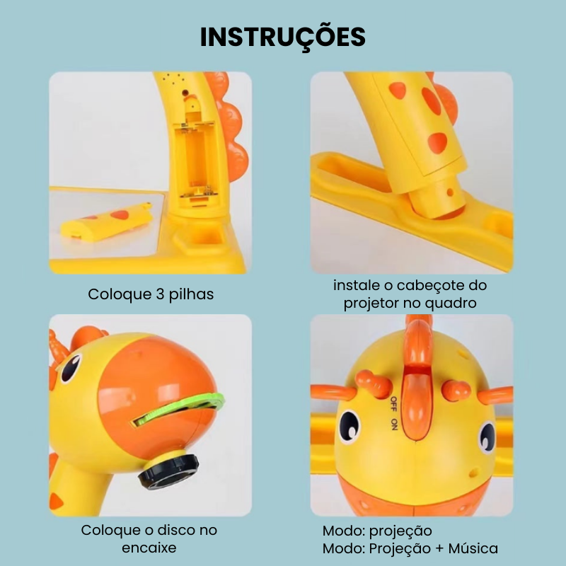 Mesa Projetora de Desenhos + Canetas para Crianças Desenharem